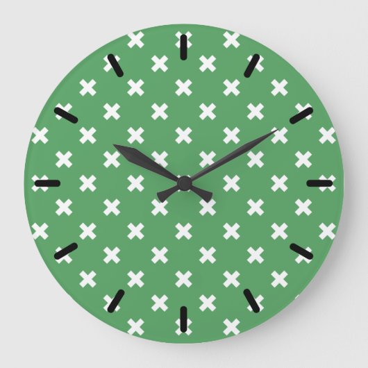 Grande Horloge Ronde Croix blanche sur le vert (Recto)