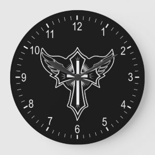 Grande Horloge Ronde Croix chrétienne