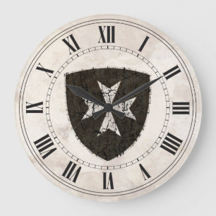 Grande Horloge Ronde Croix de Hospitaller de chevaliers, affligée