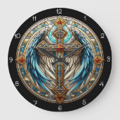 Grande Horloge Ronde Croix de verre ailé (Recto)