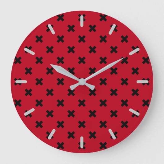 Grande Horloge Ronde Croix noire sur le rouge (Recto)