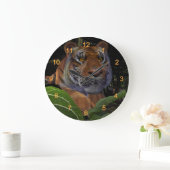 Grande Horloge Ronde Crouching des tigres dans la jungle (Maison)