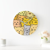 Grande Horloge Ronde Crowd cat (Maison)
