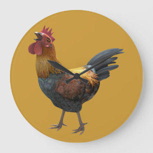 Grande Horloge Ronde Crowing rooster design