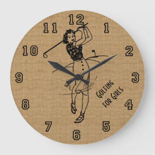 Grande Horloge Ronde Cru jouant au golf pour la toile de jute de Faux