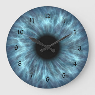 Grande Horloge Ronde Crystal Blue Eyeball
