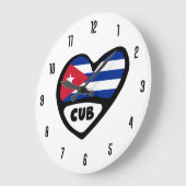 Grande Horloge Ronde CUB Flag Heart (Angle)