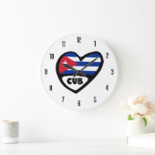 Grande Horloge Ronde CUB Flag Heart (Maison)