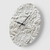 Grande Horloge Ronde cuir blanc vintage (Angle)