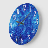 Grande Horloge Ronde Cuir Royal Blue Faux (Angle)