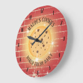 Grande Horloge Ronde Cuisine à pâtisserie personnalisée en briques de b (Angle)