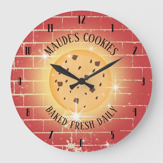 Grande Horloge Ronde Cuisine à pâtisserie personnalisée en briques de b (Recto)