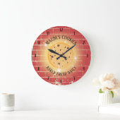 Grande Horloge Ronde Cuisine à pâtisserie personnalisée en briques de b (Maison)