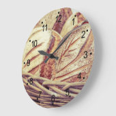 Grande Horloge Ronde Cuisine avec panier de pain frais (Angle)