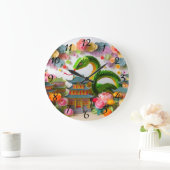 Grande Horloge Ronde Cuisine chinoise Nouvel An Serpent Origami WC7 (Maison)