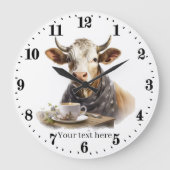 Grande Horloge Ronde Cuisine cool ou vache à café de bureau (Recto)