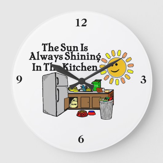 Grande Horloge Ronde Cuisine ensoleillée (Recto)