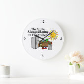 Grande Horloge Ronde Cuisine ensoleillée (Maison)
