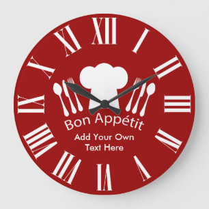 Grande Horloge Ronde Cuisine française de gourmet d'Appetit de fève de