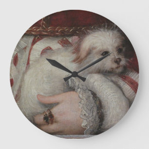 Grande Horloge Ronde Cuisine ou studio de peinture élégant Dog Wall C