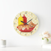 Grande Horloge Ronde Cuisine rétro affamée (Maison)