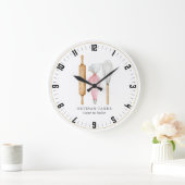 Grande Horloge Ronde Cuisinier Pâtissier Temps De Cuire (Maison)