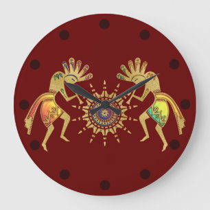 Grande Horloge Ronde Culture des Amérindiens - Danse du soleil Kokopell