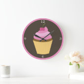 Grande Horloge Ronde Cupcake de rose Cherry (Maison)