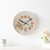 Grande Horloge Ronde CupCakes (Maison)