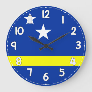 Grande Horloge Ronde Curacao Flag Wall Clock – Patriotic Caribbean