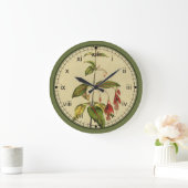 Grande Horloge Ronde Curtis Botanical Red Flower Wall Clock dans 3 styl (Maison)