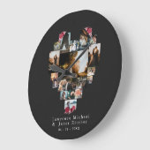 Grande Horloge Ronde Custom 18 Heart shaped Photo Collage couples (Angle)