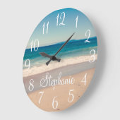 Grande Horloge Ronde Custom Beach Photo and Text (Angle)