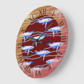 Grande Horloge Ronde Custom bleu (Angle)