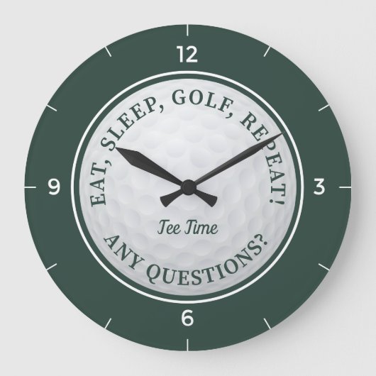 Grande Horloge Ronde Custom Golf Ball Sports Funny Golfer Quote Green (Recto)