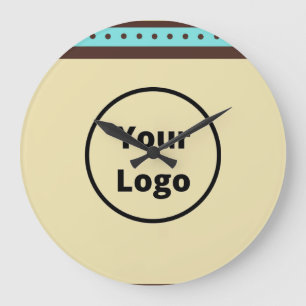 Grande Horloge Ronde Custom logo circles and stripes pattern