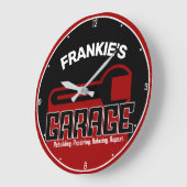 Grande Horloge Ronde Custom NAME Garage Tools Handyman Car Mechanic (Angle)
