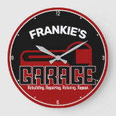 Grande Horloge Ronde Custom NAME Garage Tools Handyman Car Mechanic (Recto)