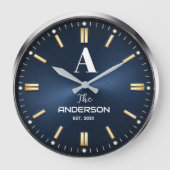 Grande Horloge Ronde  Custom name Luxury Blue Elegant Gold and Silver  (Recto)