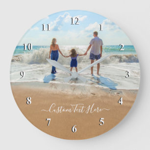 Grande Horloge Ronde Custom Photo et texte Your Own Design Best Family