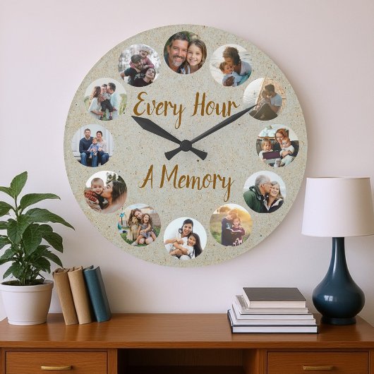 Grande Horloge Ronde Custom Photo Memory