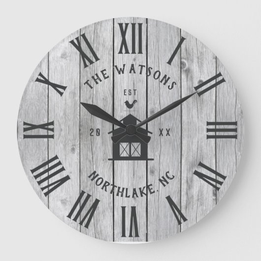 Grande Horloge Ronde Custom Rustic Modern (Recto)
