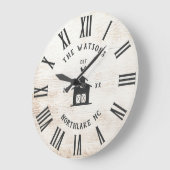 Grande Horloge Ronde Custom Rustic Modern (Angle)