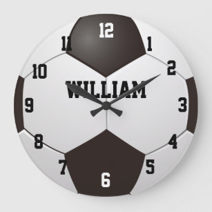 Grande Horloge Ronde Custom Soccer Football