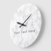 Grande Horloge Ronde Custom White Marble (Angle)