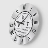 Grande Horloge Ronde Customizable Christian Clock with Bible (Angle)