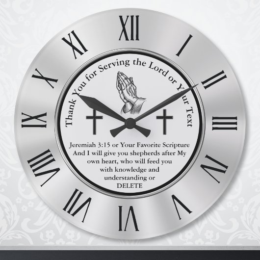 Grande Horloge Ronde Customizable Christian Clock with Bible