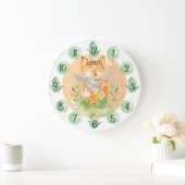 Grande Horloge Ronde Customizable Leaf Baby Fox Nursery Clock Large (Maison)