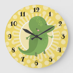 Grande Horloge Ronde Cute Alligator Crocodile Boys Room Nursery