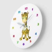 Grande Horloge Ronde Cute Baby Giraffe Clock (Angle)